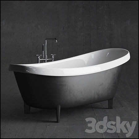 现代复古独立浴缸3D模型