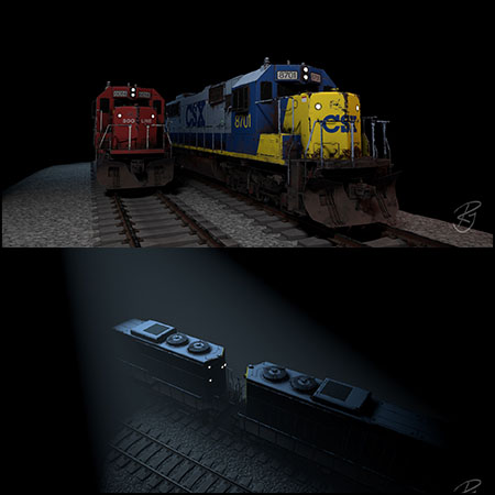 SD60火车头3D模型素材天下精选