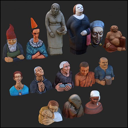14款人物雕塑3D模型素材天下精选