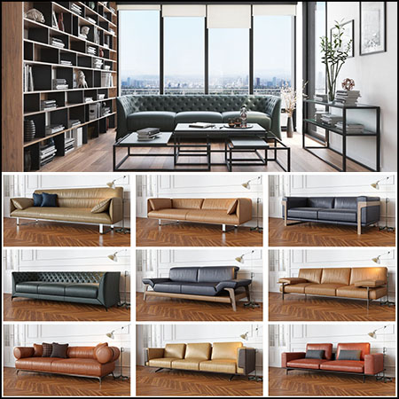 40套现代布艺和皮质沙发3D模型16图库网精选