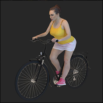 骑自行车的女人3D模型16设计网精选