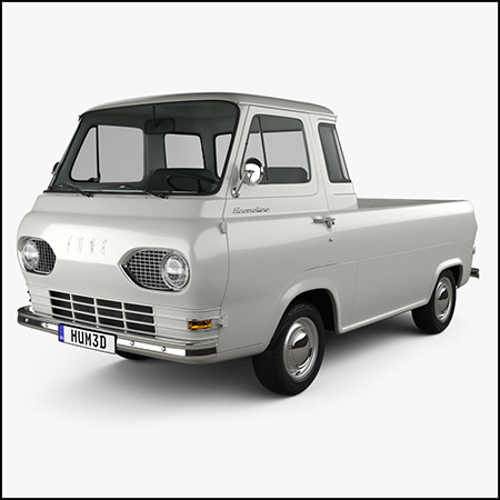 Ford E-Series Econoline Pickup 1963福特皮卡汽车3D模型