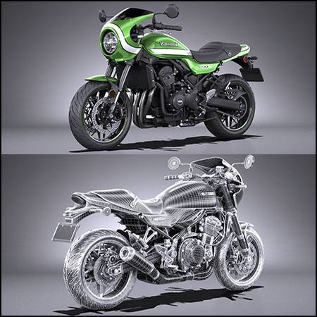 Kawasaki Z900RS 2019川崎摩托车3D模型16设计网精选