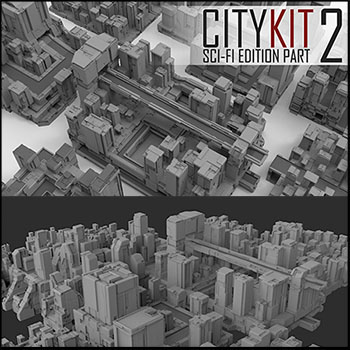 科幻城市主题3D模型素材天下精选包