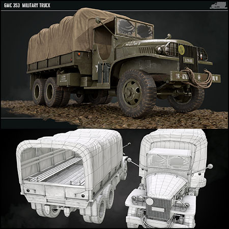GMC 353 Military Truck军用卡车3D模型16设计网精选