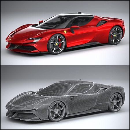 Ferrari SF90 Stradale 2021法拉利汽车FBX格式3D模型16设计网精选