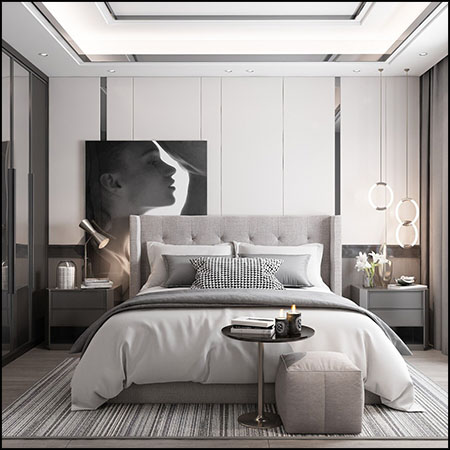 现代欧式卧室3D模型16设计网精选- 608