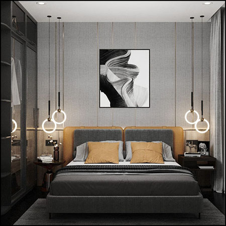 现代欧式卧室场景3D模型16设计网精选601