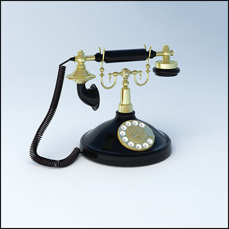 复古拨号盘式电话机3D模型16图库网