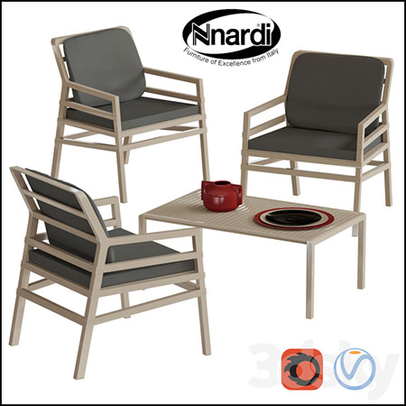 扶手餐椅休闲椅塑料方凳3D模型素材天下精选