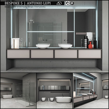 Bespoke 5浴室家具套装3D模型素材天下精选