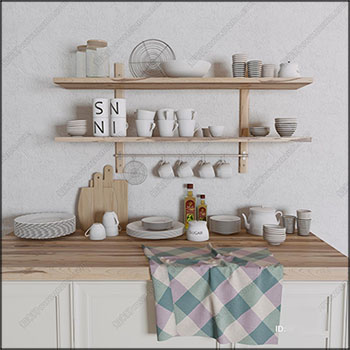 厨房用品餐具碗碟茶杯3D模型16设计