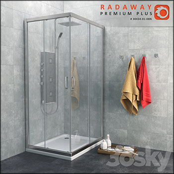 卫生间玻璃淋浴房3D模型16设计网精选