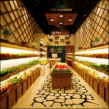 北欧风格水果超市水果店室内场景3D