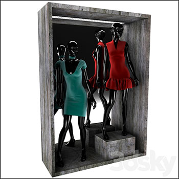 女性服装和女性服装店模特3D模型