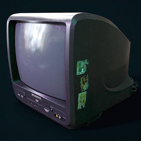 复古电视机3D模型16设计网精选