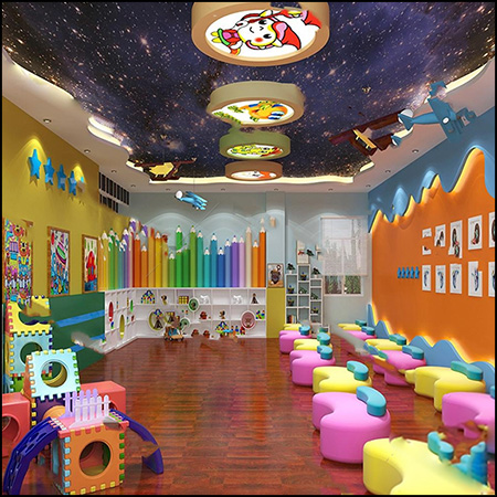 现代幼儿园儿童娱乐场所场景3D模型16设计网精选