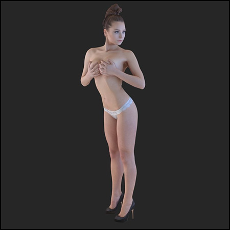 穿着内衣的性感女孩3D模型16素材网