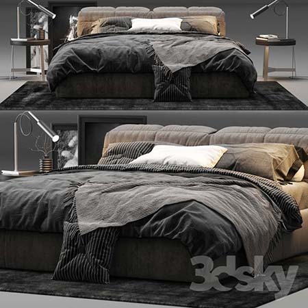 卧室欧式床及床头柜等3DMAX模型