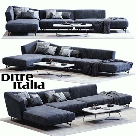 Ditre Italia LENNOX欧式转角沙发3D模型素材天下精选
