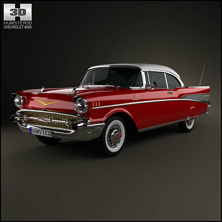 雪佛兰Chevrolet Bel Air Sport Coupe 1957 3D模型16设计网精选