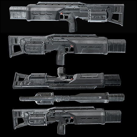 SIX 12转轮霰弹枪3D模型素材天下精