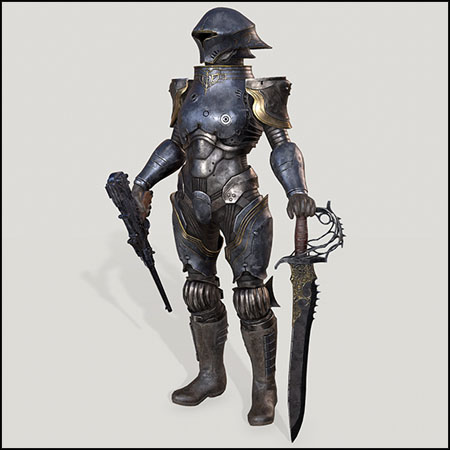 游戏里的科幻盔甲战士3D模型