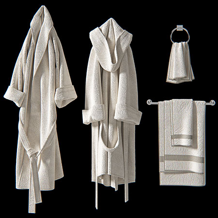 浴巾和浴袍3D模型16素材网精选