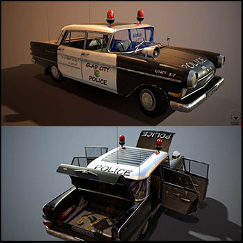 美式警察巡逻车美国警车3D模型16设计网精选