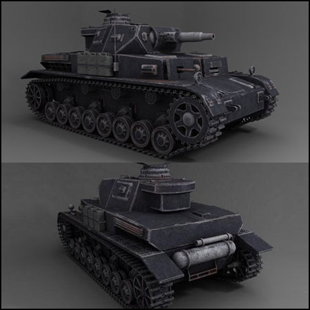 德国Panzer IV Ausf坦克的3D模型素材天下精选