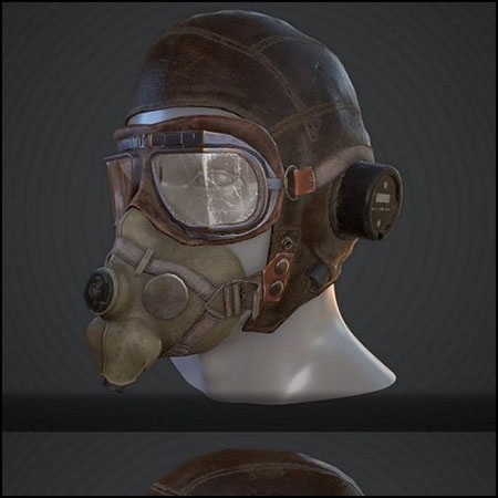 二战飞行员头盔3D模型素材天下精选