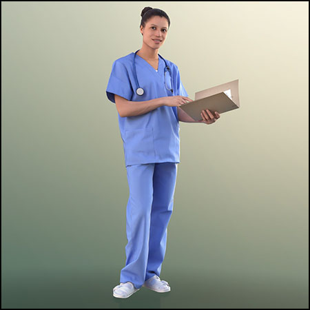 Diana医生护士3D模型16素材网精选