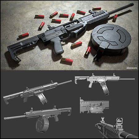 AK衍生的霰弹枪3D模型16设计网精选