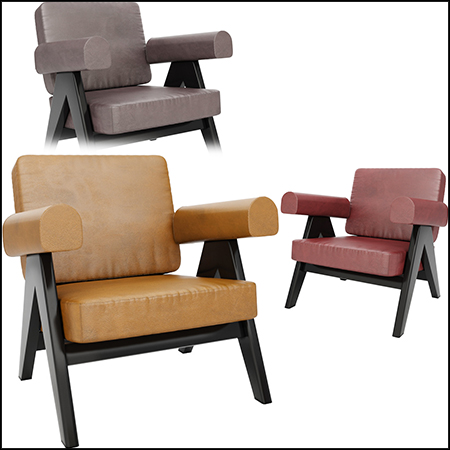 CAPITOL休闲扶手椅3D模型素材天下精选