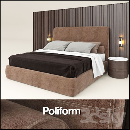 Poliform双人床3D模型16设计网精选