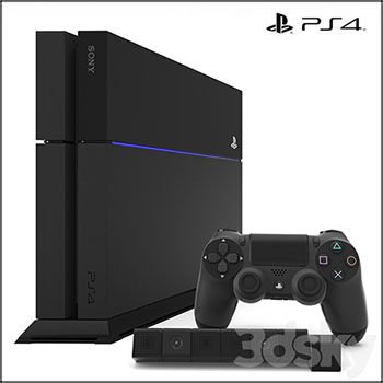 索尼PlayStation 4游戏机3D模型素材天下精选