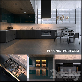 厨房Poliform Varenna Phoenix 3（Vray，Corona）3D模型16设计网精选