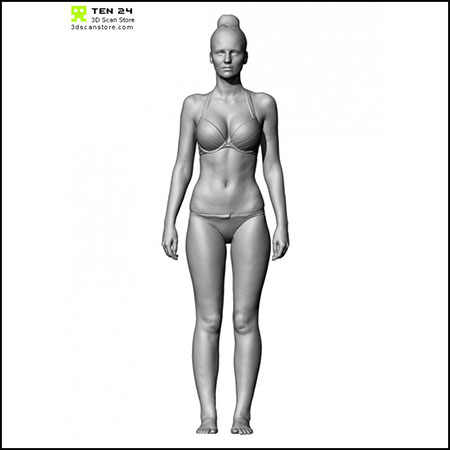穿着内衣站立姿势的女性3D模型素材天下精选OBJ | ZTL格式