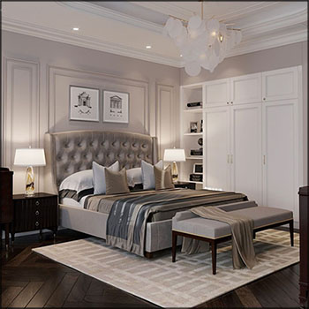 英国哈布里亚卧室室内场景3D模型16设计网精选
