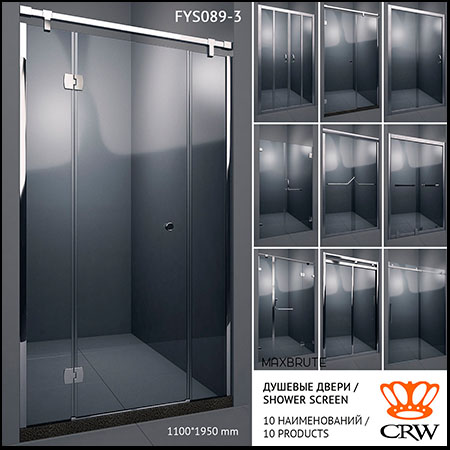 淋浴房玻璃门3D模型16图库网精选