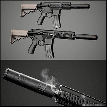 AR-15步枪3D模型16设计网精选