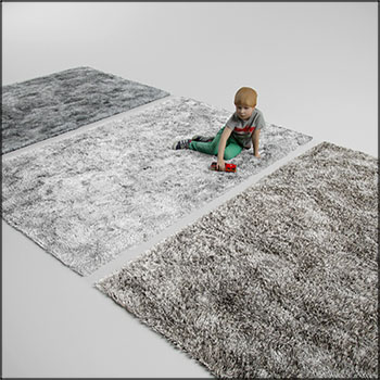 毛皮地毯3D模型16设计网精选