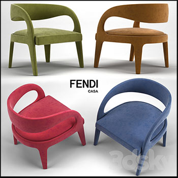 布艺扶手沙发椅3D模型16设计网精选