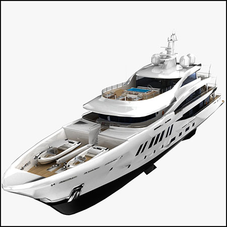 Amels 200 游艇低多边形3D模型16设计网精选