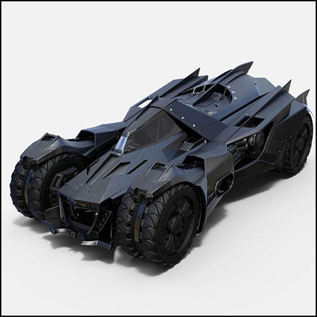 蝙蝠侠阿卡姆骑士蝙蝠车3D模型素材天下精选