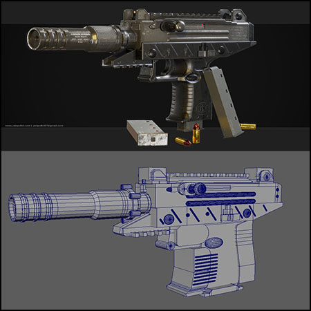 UZI Pro Pistol冲锋枪3D模型16设计网精选
