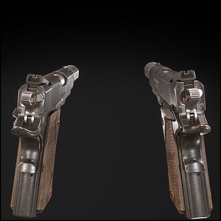 M1911 Compact (with viewer)手枪3D模型16素材网精选