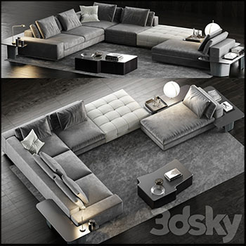 米诺蒂·劳伦斯转角沙发套装3D模型16设计网精选