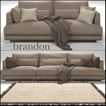 Divana BRANDON双人沙发和三人沙发3D模型素材天下精选