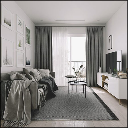 现代卧室和客厅场景3D模型